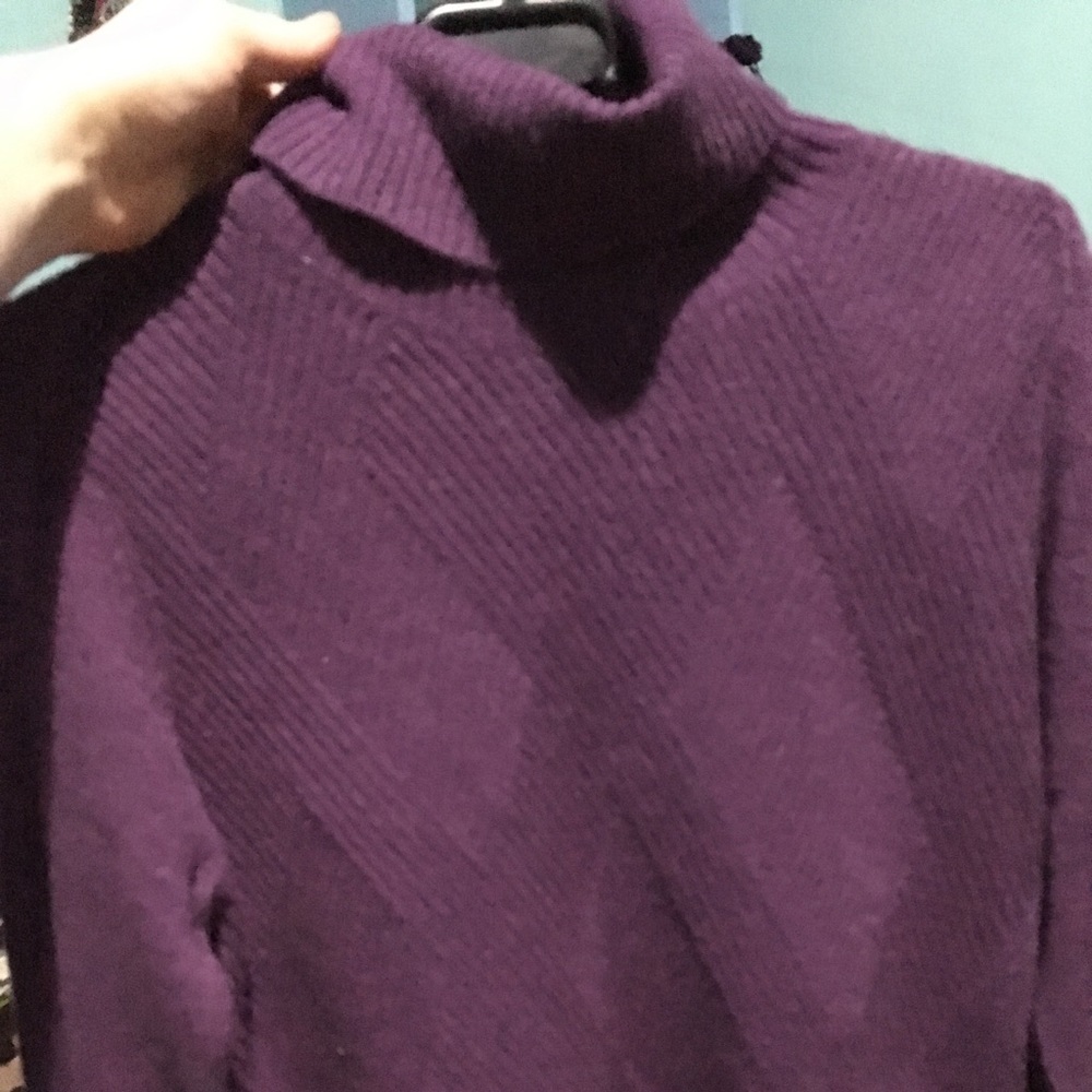 Qi Cashmere purple turtleneck sweater